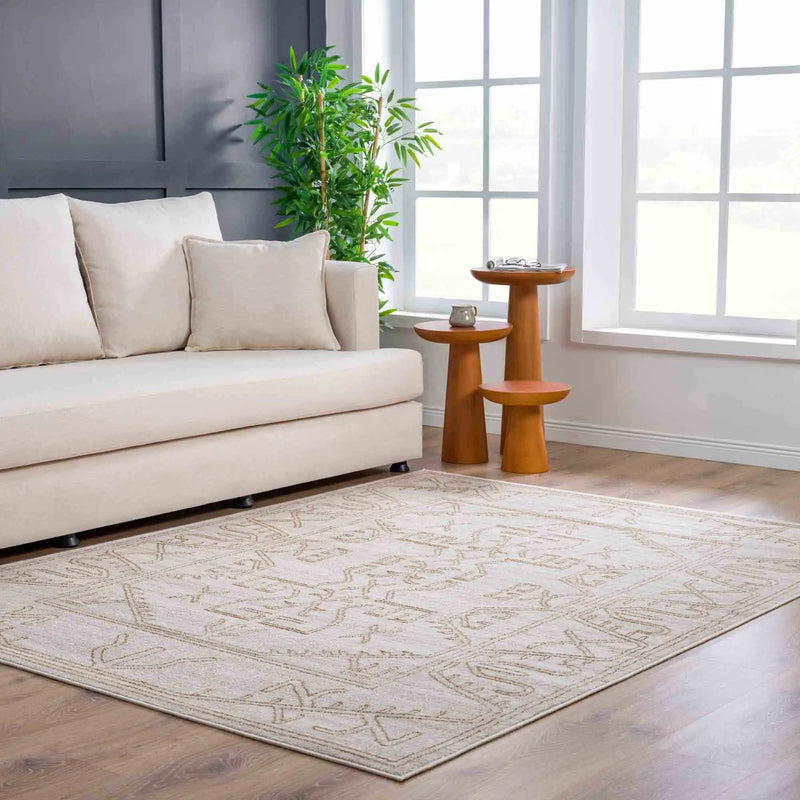Divya Cream & Gold Area Rug - Clearance by Boutique Rugs