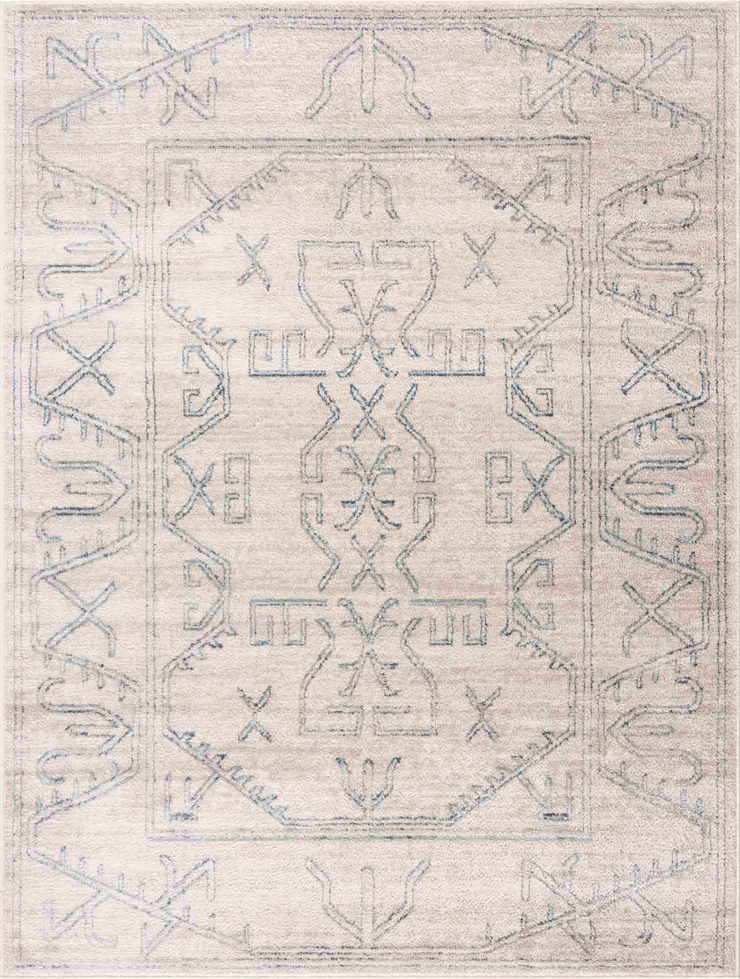 Divya Cream & Silver Blue Area Rug - Clearance by Boutique Rugs