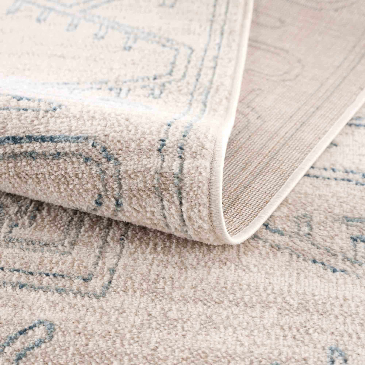 Divya Cream & Silver Blue Area Rug - Clearance, photo 6 of 15