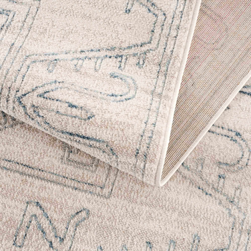 Divya Cream & Silver Blue Area Rug - Clearance by Boutique Rugs