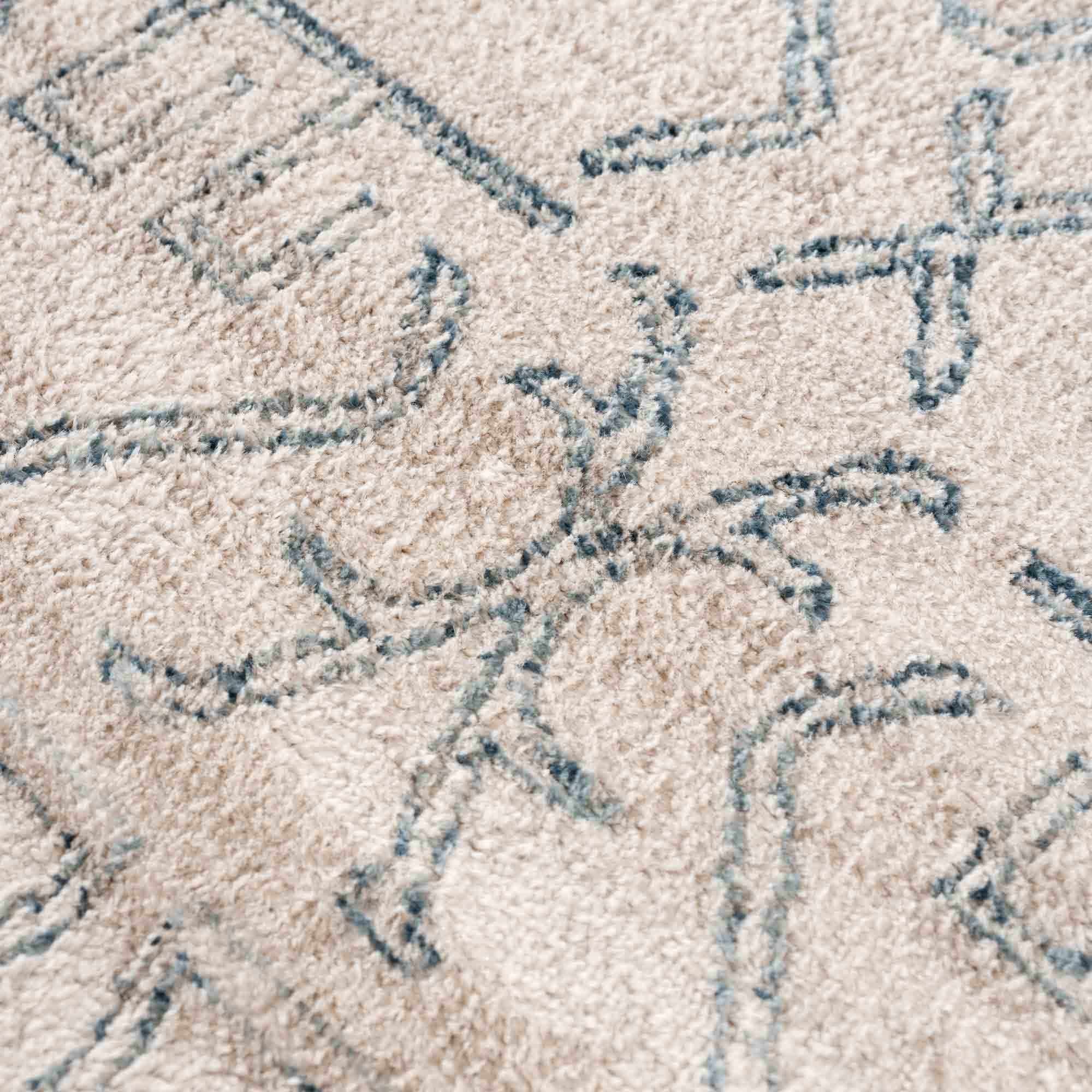 Divya Cream & Silver Blue Area Rug - Clearance by Boutique Rugs