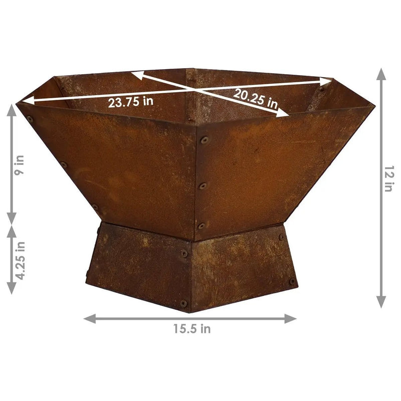 23 Inch Rustic Steel Affinity Fire Pit by HomePacific
