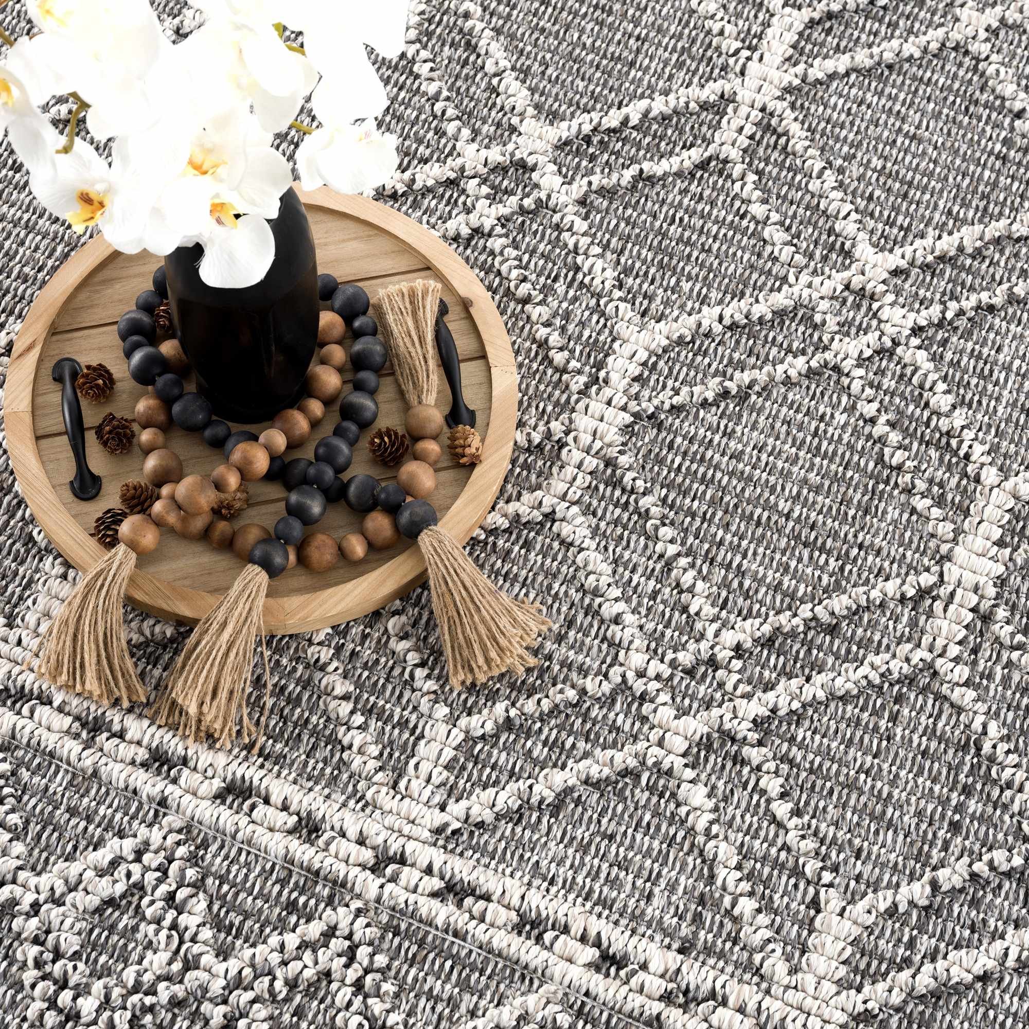 Diah Black & Bone Outdoor Area Rug - Clearance by Boutique Rugs