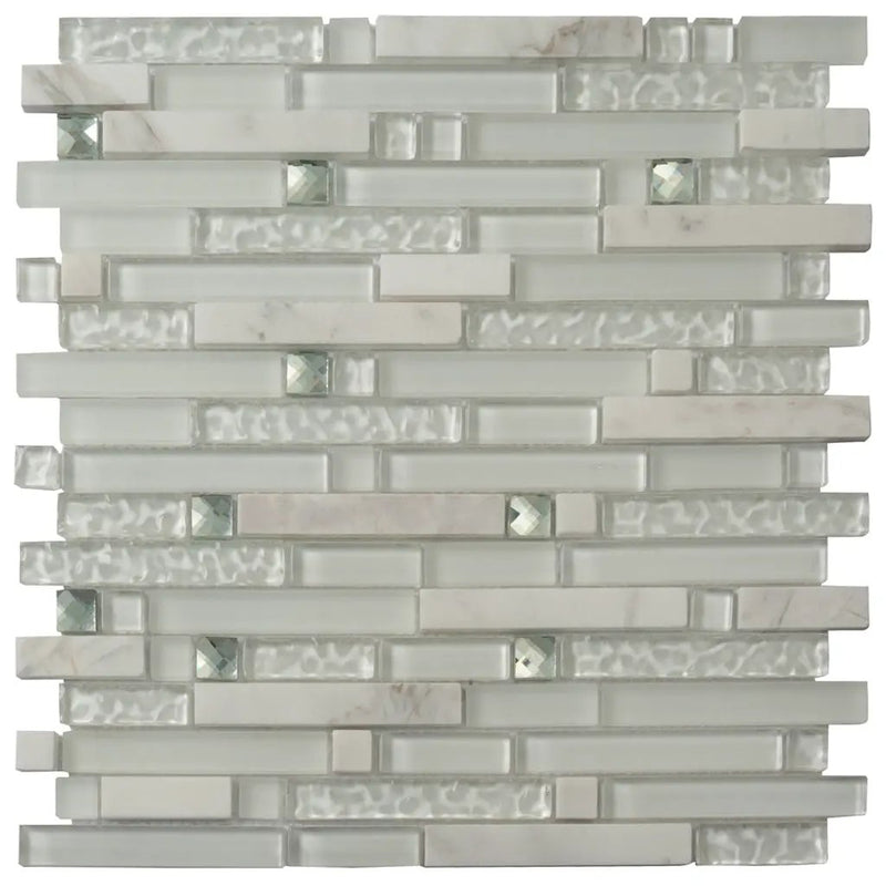 White 12x12 Glossy Matte Brick Glass Mosaic Tile (5 pack, 4.83 sq ft/case) by Apollo Tile