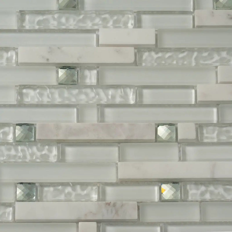 White 12x12 Glossy Matte Brick Glass Mosaic Tile (5 pack, 4.83 sq ft/case) by Apollo Tile