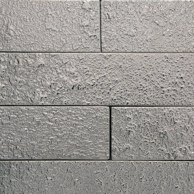 Dark Shimmer Gray 2x8 Polished Subway Glass Tile (27 pack, 3 sq ft/case) by Apollo Tile