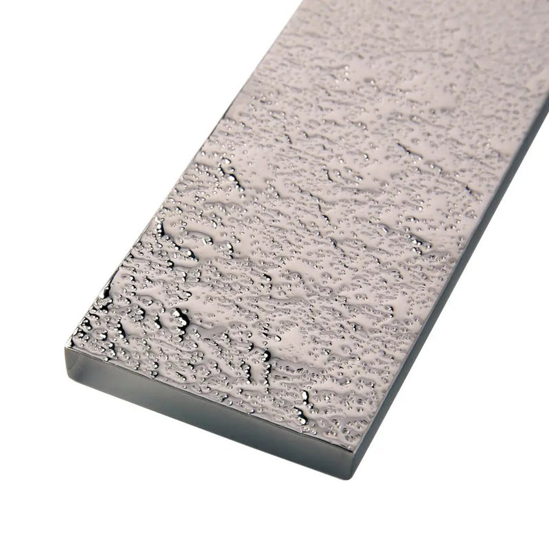 Dark Shimmer Gray 2x8 Polished Subway Glass Tile (27 pack, 3 sq ft/case) by Apollo Tile