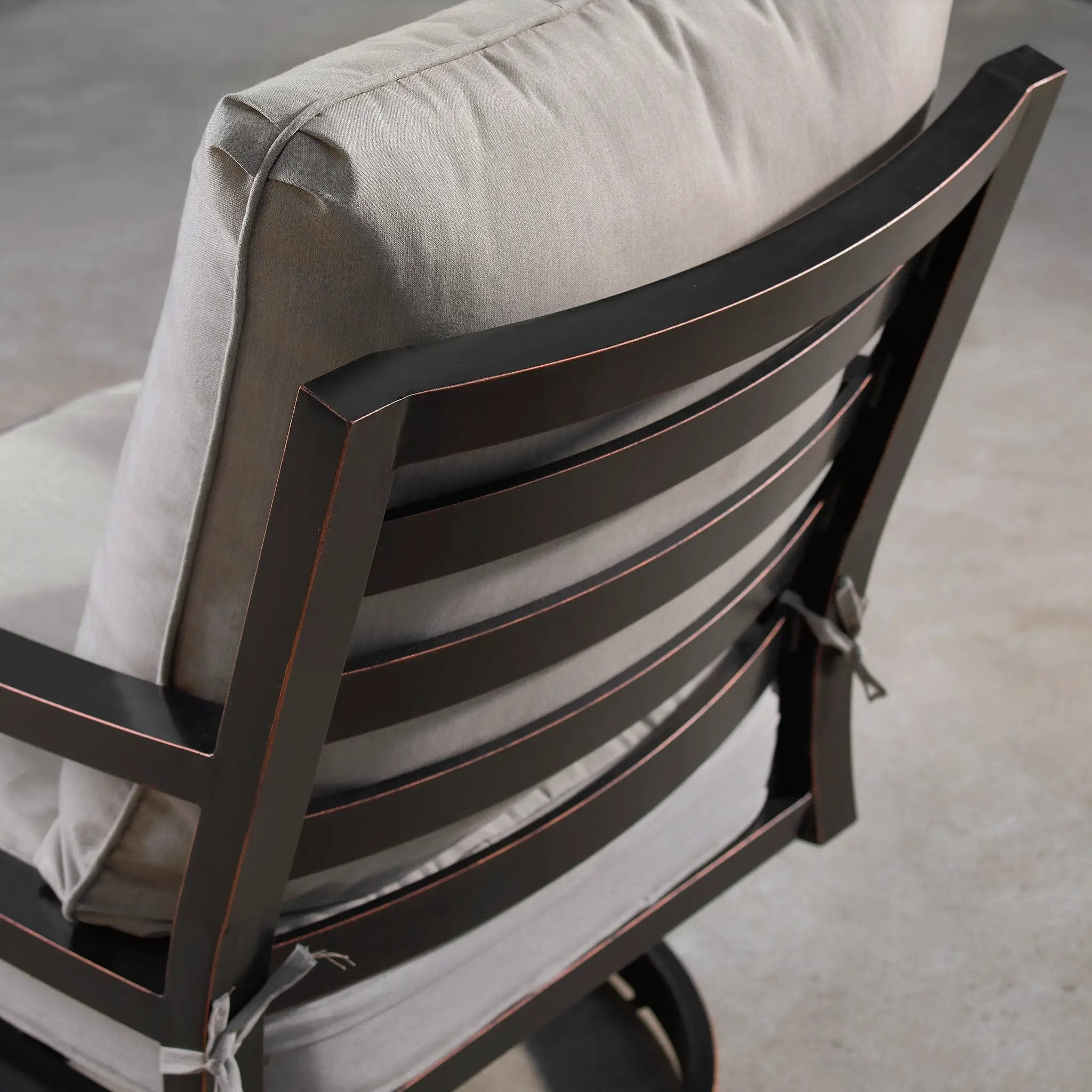 Aluminum Modern Deep Seating Swivel Rocking Club Chairs Grey Cushions by Sharicks
