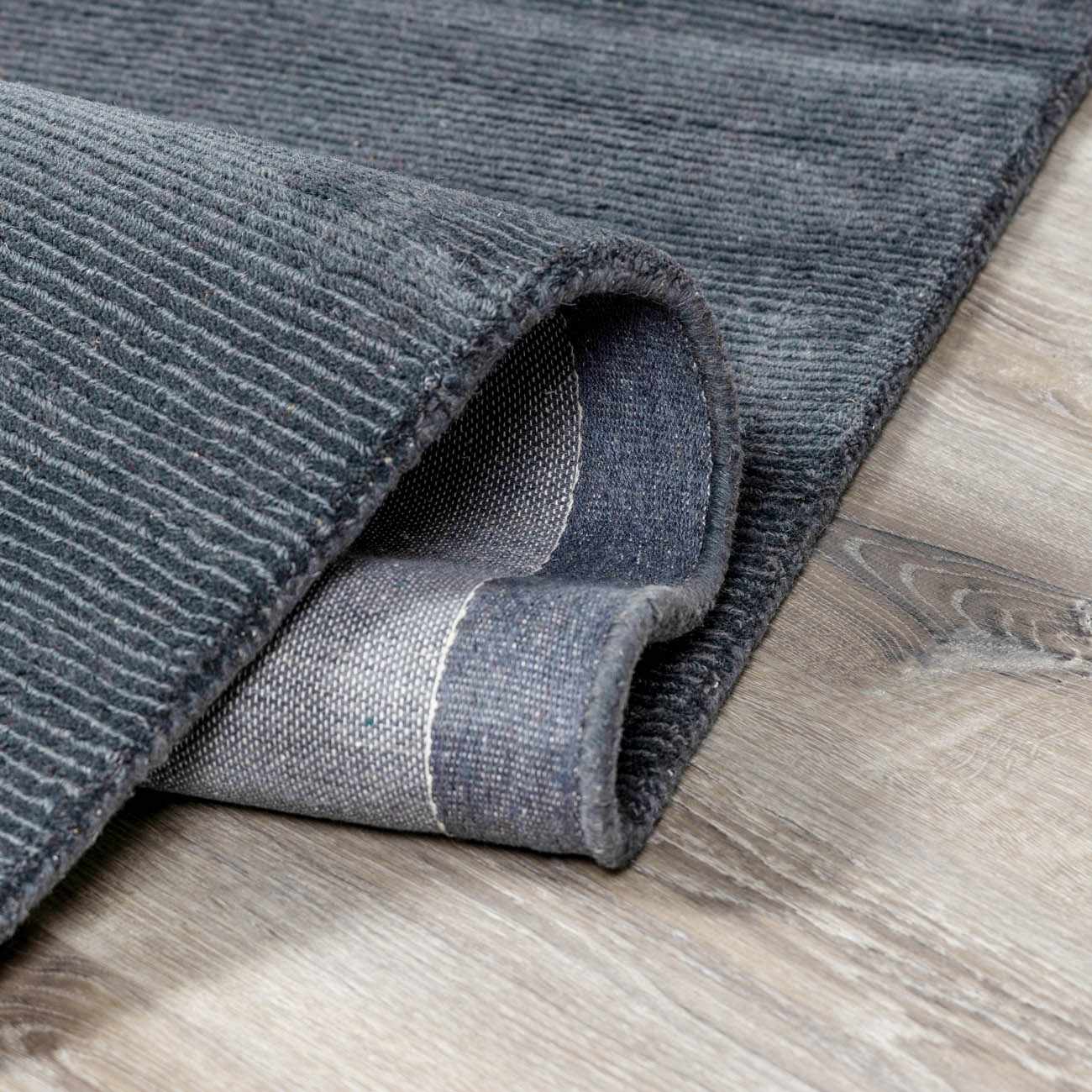 Brockton Solid Night Blue Wool Rug by Boutique Rugs