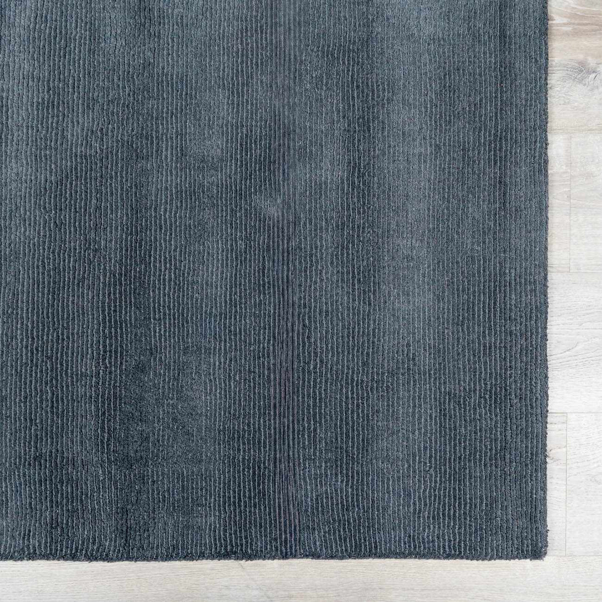 Brockton Solid Night Blue Wool Rug, sample swatch