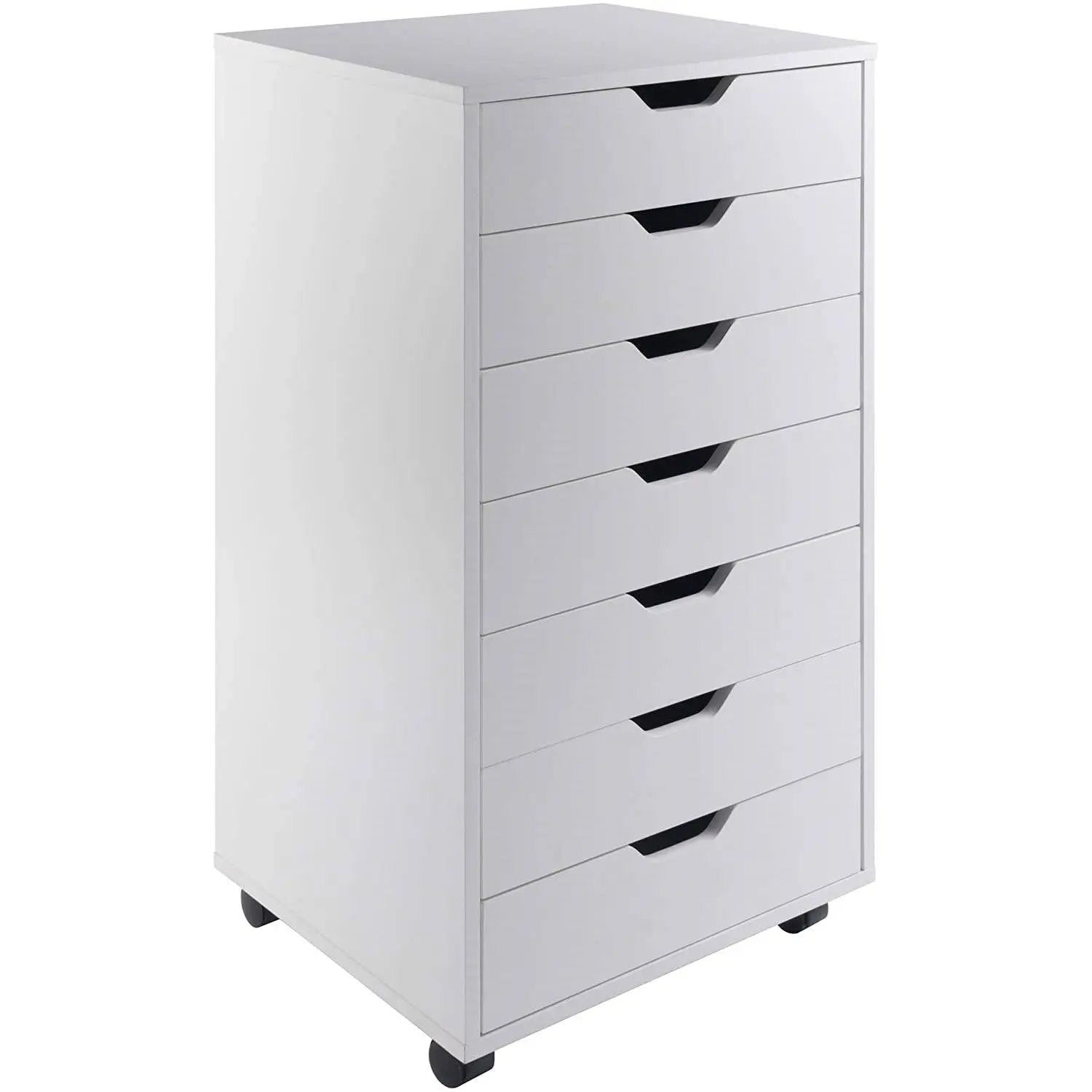 Modern Scandinavian Style 7-Drawer Storage Cabinet Chest in White Finish by HomePacific