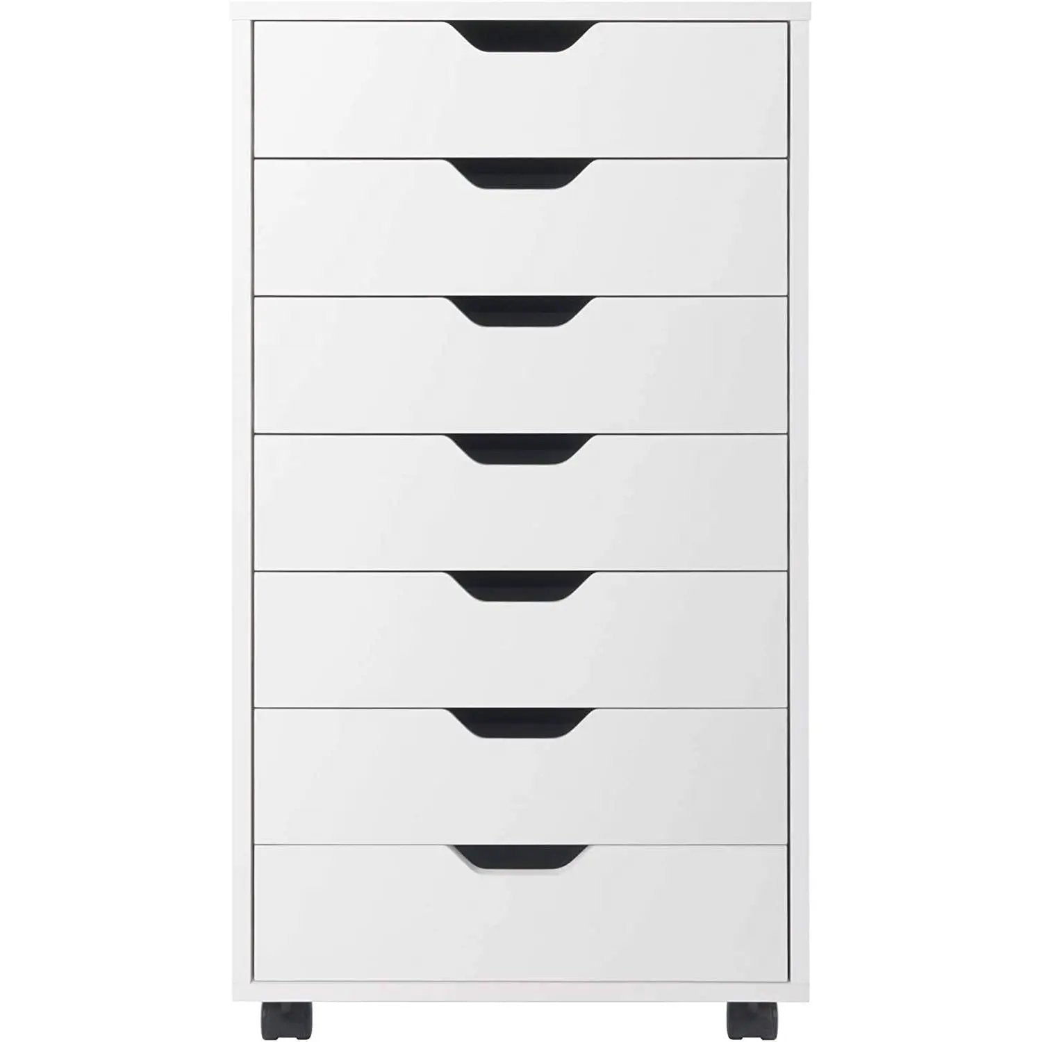 Modern Scandinavian Style 7-Drawer Storage Cabinet Chest in White Finish by HomePacific