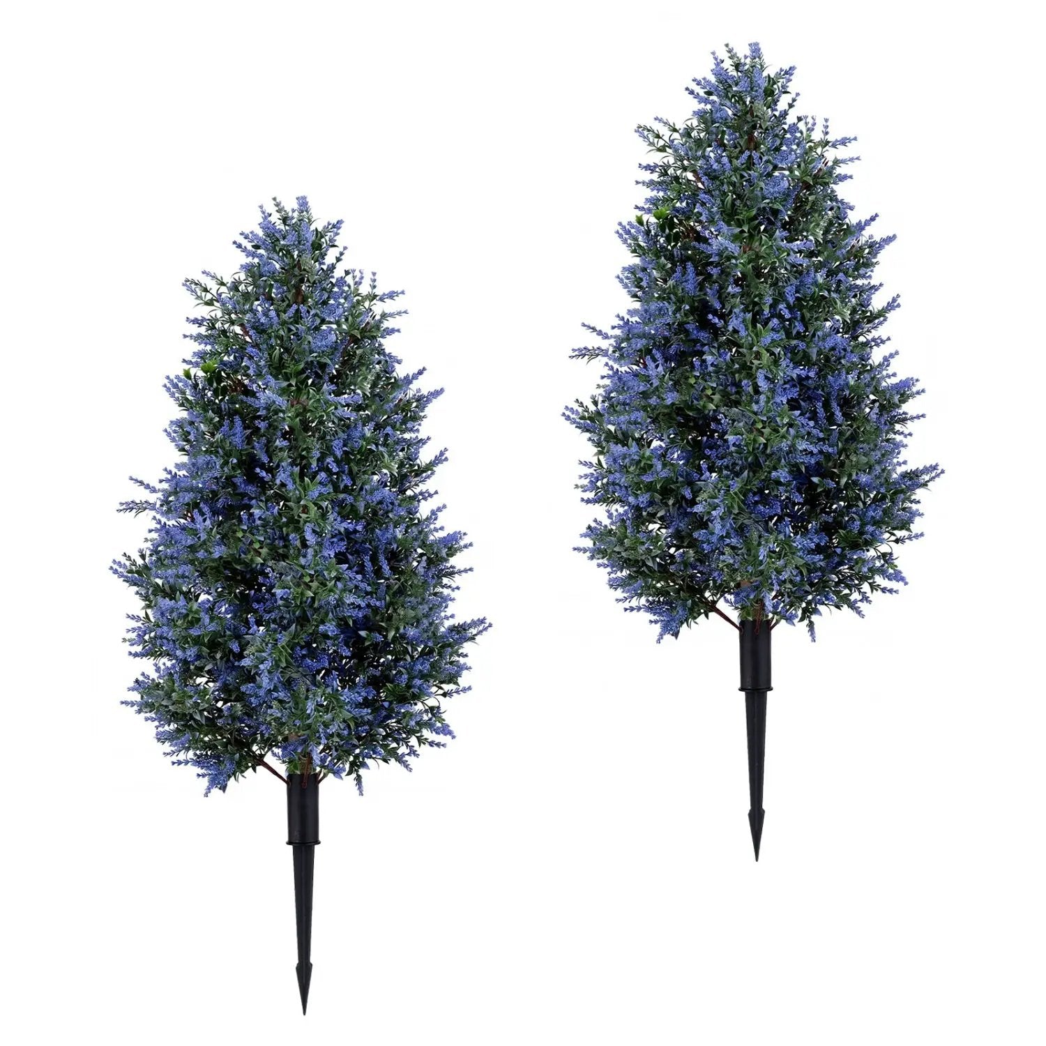 2 Pack 3.3 ft Artificial Lavender Topiary Trees with Ground Spikes for Indoor Outdoor by DirectDeals