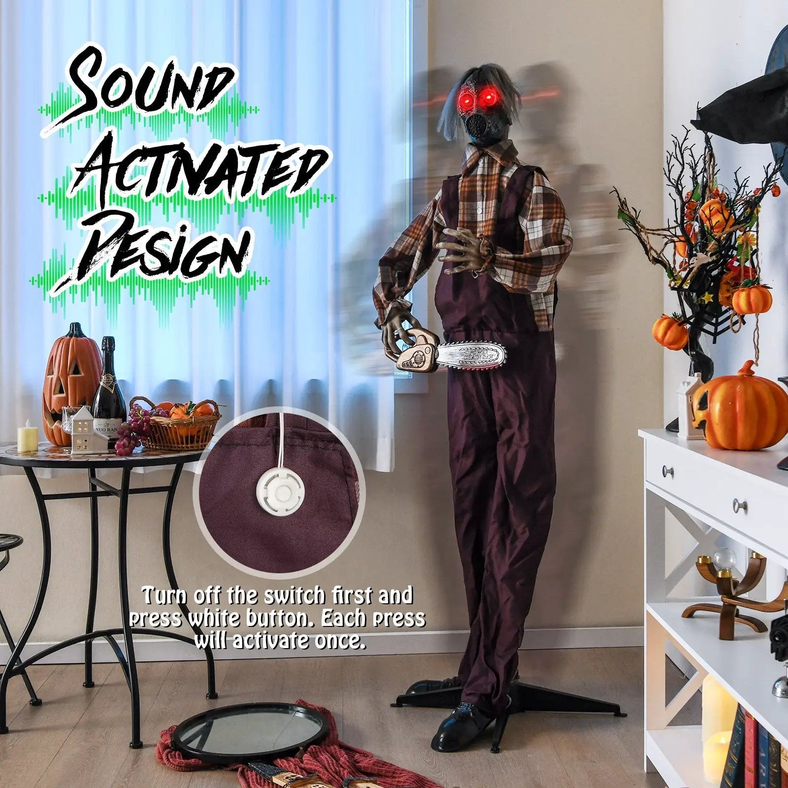 Halloween Animatronic Shaking Haunted Man with Lights and Sound by DirectDeals