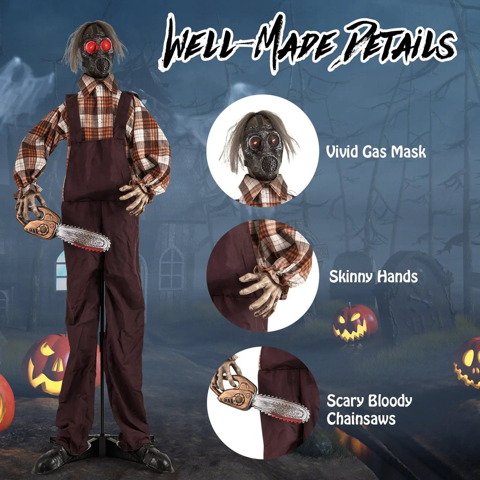 Halloween Animatronic Shaking Haunted Man with Lights and Sound by DirectDeals