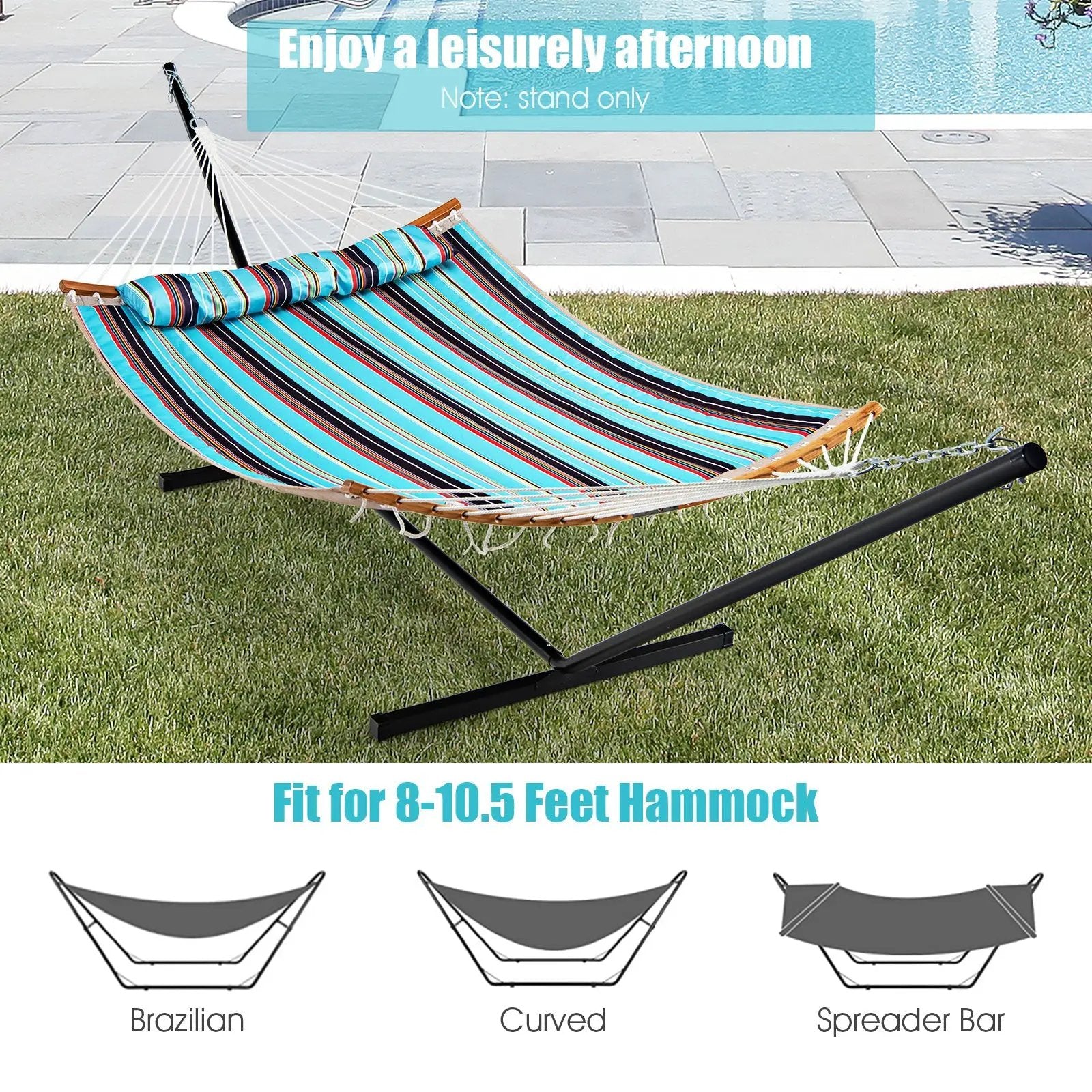 2-Person Heavy-Duty Hammock Stand with Storage Bag by DirectDeals