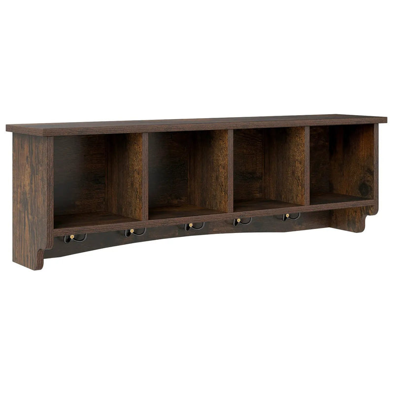 Wall-Mounted Storage Cabinet Hanging Entryway Shelf Coat Rack by DirectDeals