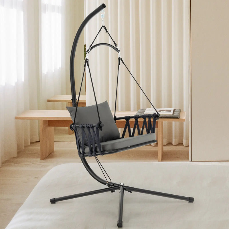 Hanging Swing Chair with Stand-Gray by DirectDeals