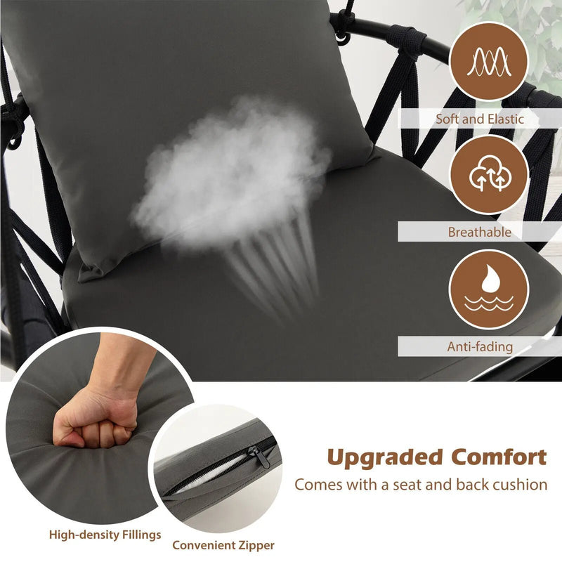 Hanging Swing Chair with Stand-Gray by DirectDeals