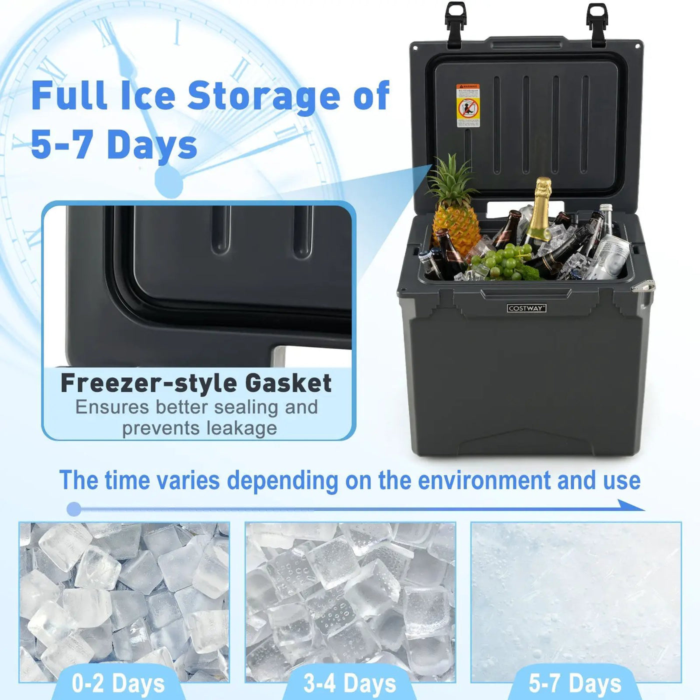 42 Quart Hard Cooler with Wheels and Handle by DirectDeals