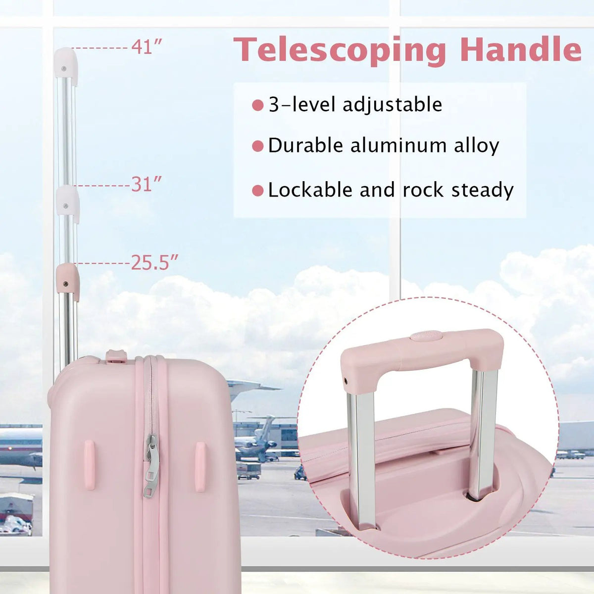 Hardside Luggage with Spinner Wheels with TSA Lock and Height Adjustable Handle, photo 2 of 16