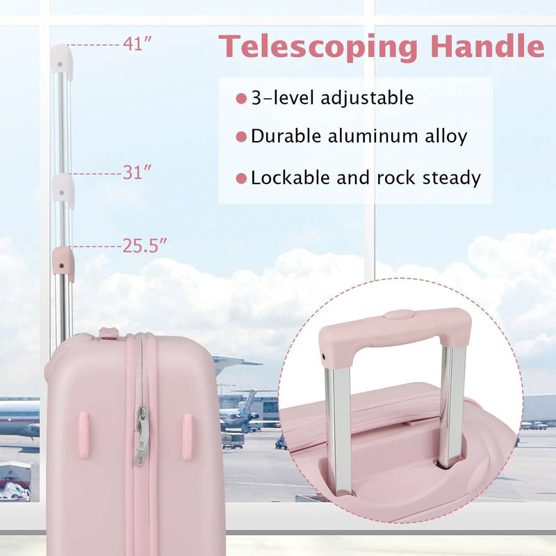 Hardside Luggage with Spinner Wheels with TSA Lock and Height Adjustable Handle by DirectDeals