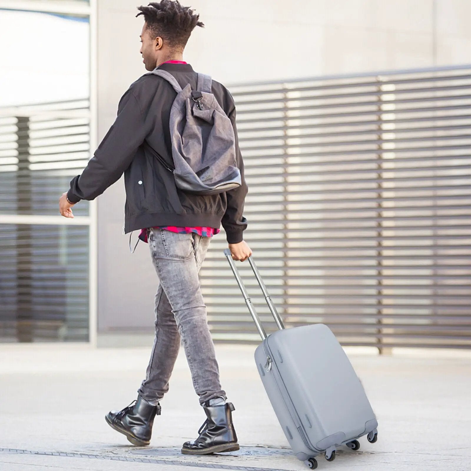 Hardside Luggage with Spinner Wheels with TSA Lock and Height Adjustable Handle by DirectDeals