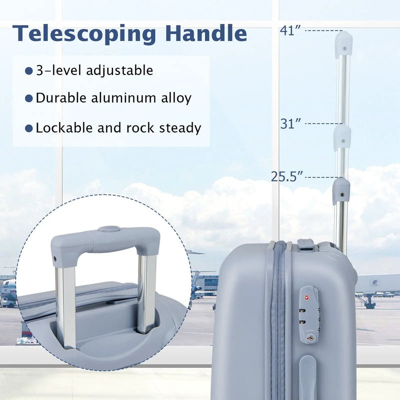 Hardside Luggage with Spinner Wheels with TSA Lock and Height Adjustable Handle by DirectDeals