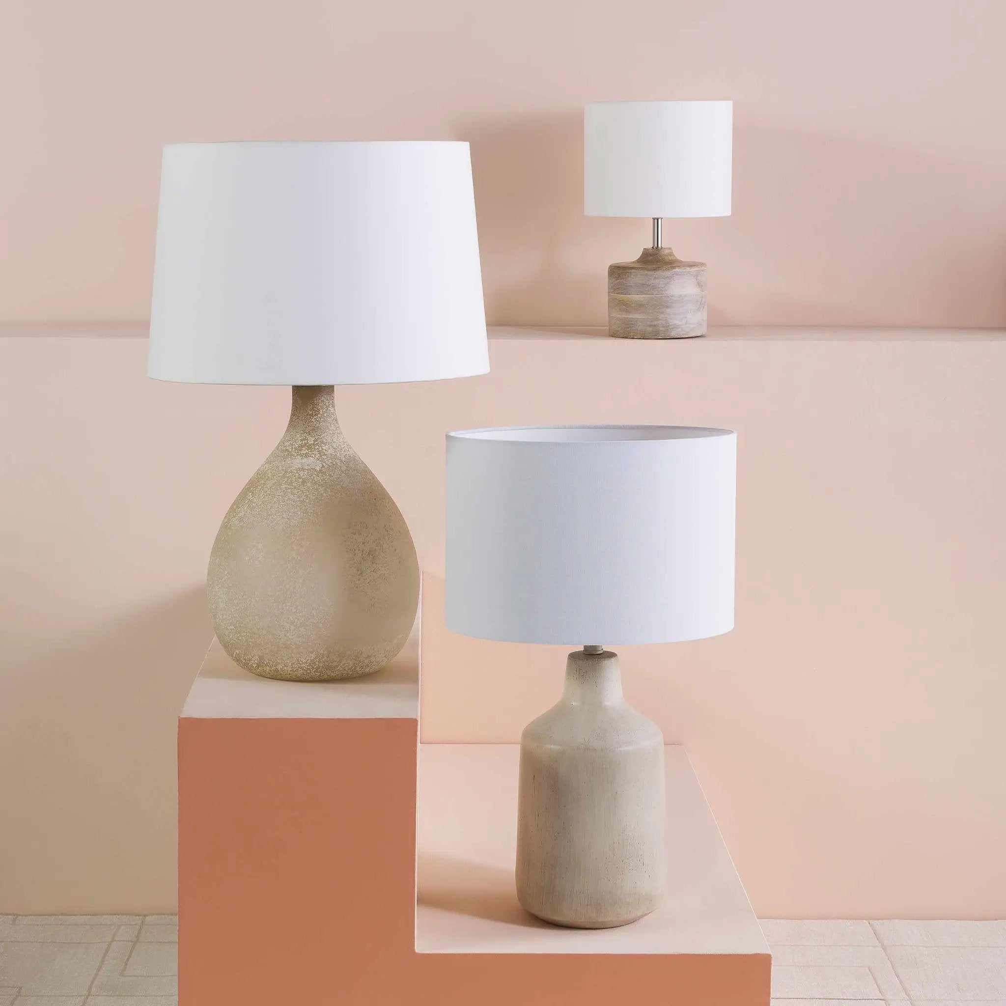 Quezon Beige Resin Table Lamp by Boutique Rugs
