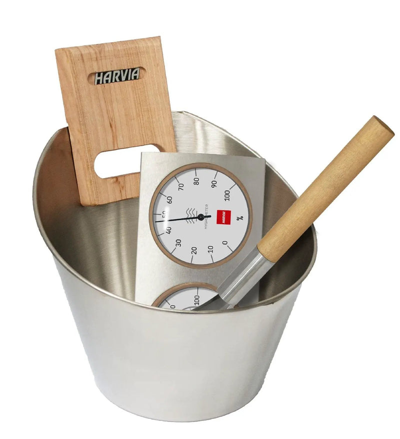 Harvia Steel Accessories Set Stainless Steel - Finnish Sauna Builders by Finnish Sauna Builders