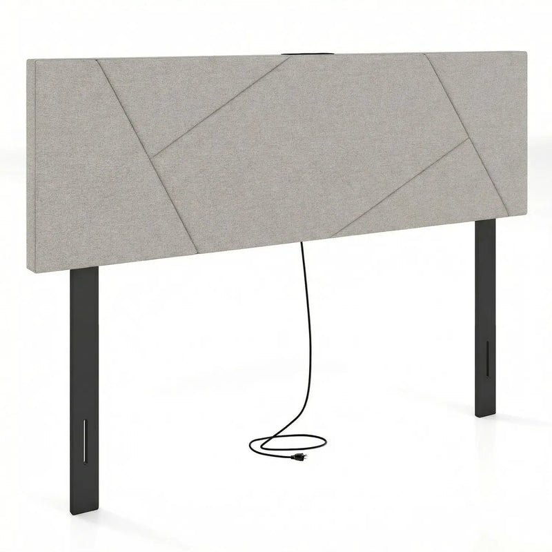 Headboard for Full Size Bed and Queen Geometric Upholstered Head Board by DirectDeals