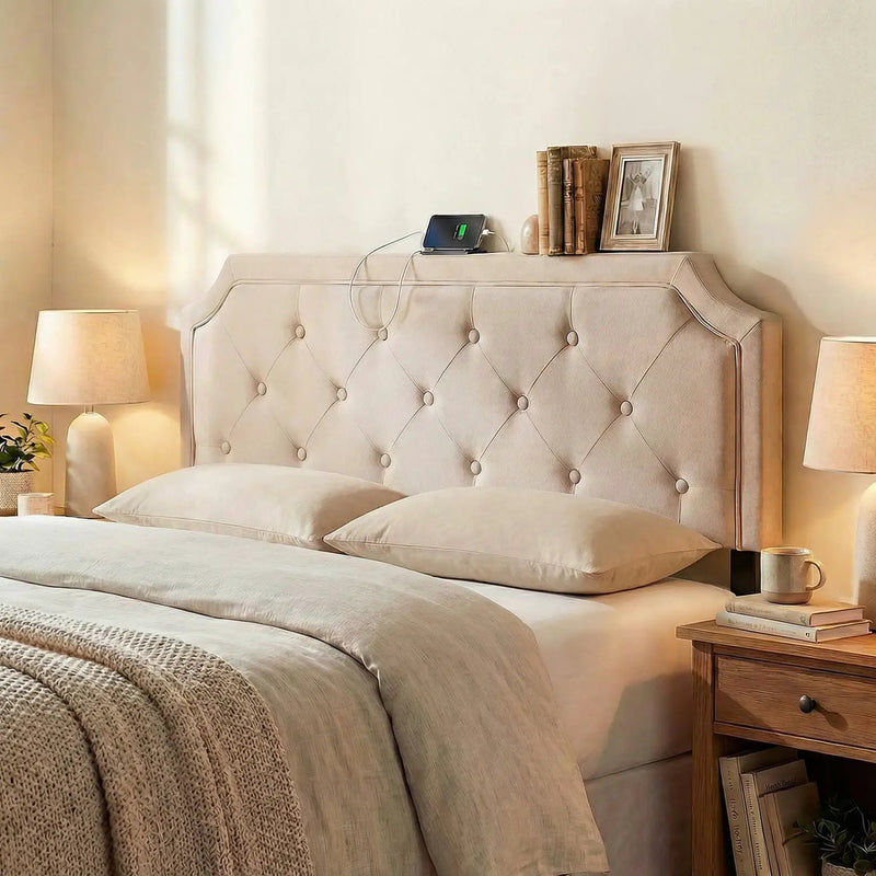 Headboard for Queen and Full Size Bed Tufted Upholstered Head Board by DirectDeals