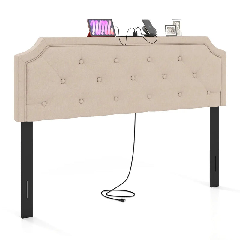 Headboard for Queen and Full Size Bed Tufted Upholstered Head Board by DirectDeals