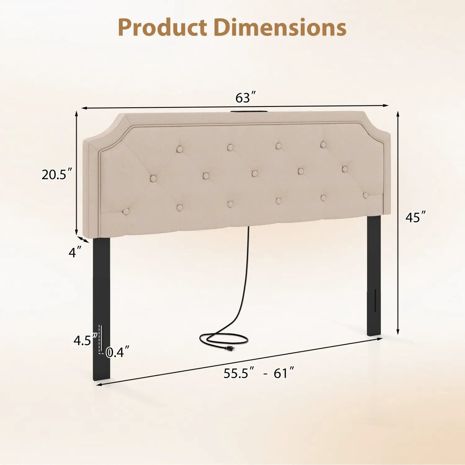 Headboard for Queen and Full Size Bed Tufted Upholstered Head Board by DirectDeals