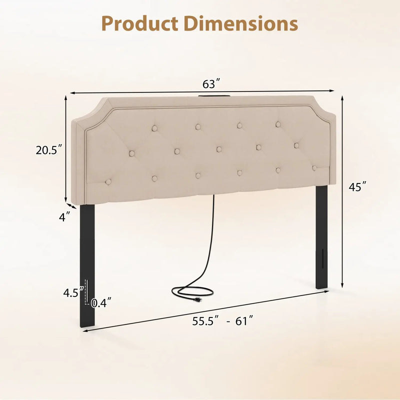 Headboard for Queen and Full Size Bed Tufted Upholstered Head Board by DirectDeals