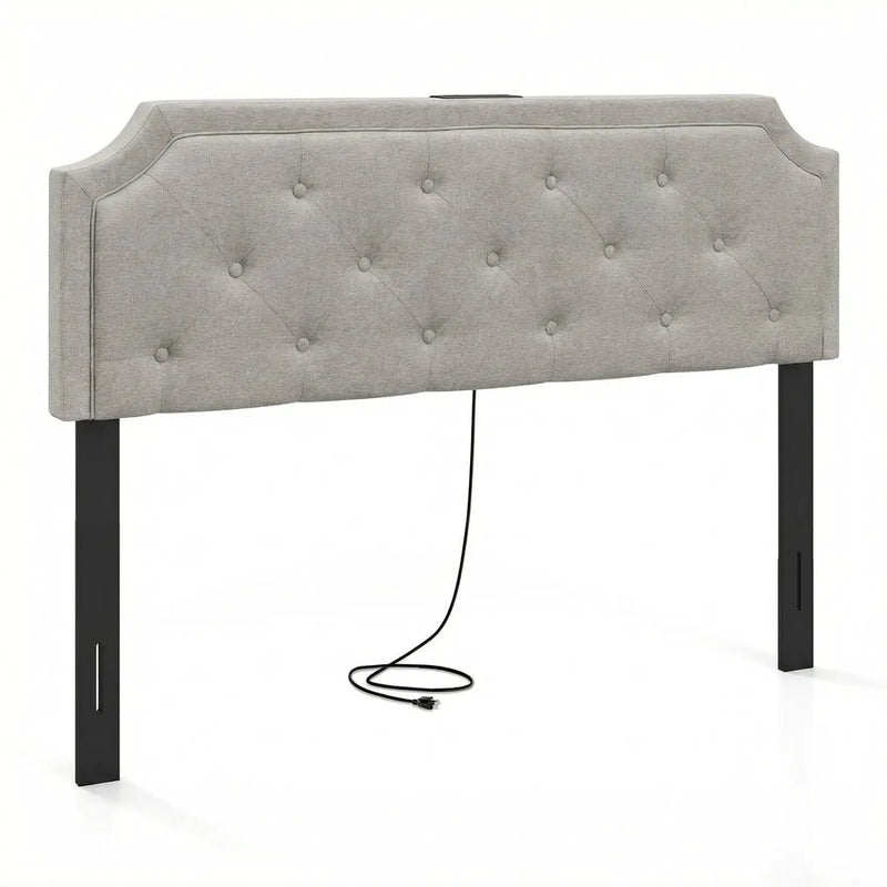 Headboard for Queen and Full Size Bed Tufted Upholstered Head Board by DirectDeals