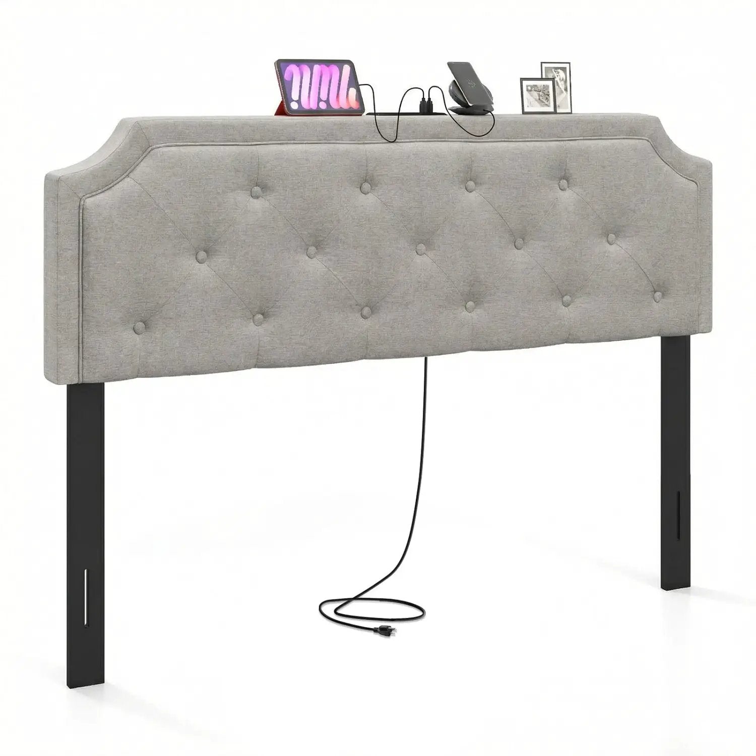 Headboard for Queen and Full Size Bed Tufted Upholstered Head Board by DirectDeals