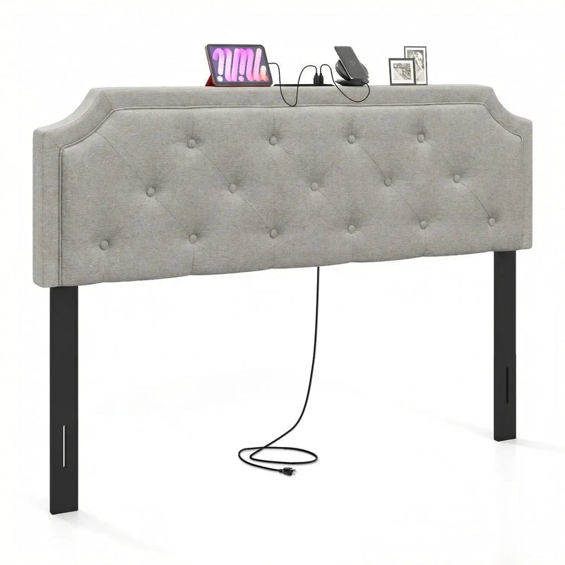 Headboard for Queen and Full Size Bed Tufted Upholstered Head Board by DirectDeals
