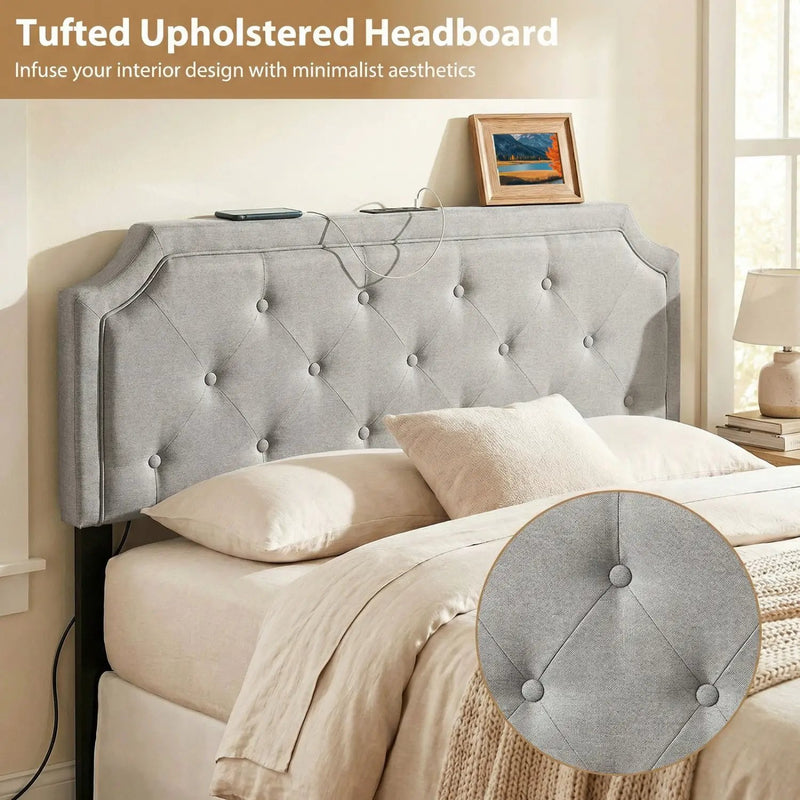 Headboard for Queen and Full Size Bed Tufted Upholstered Head Board by DirectDeals