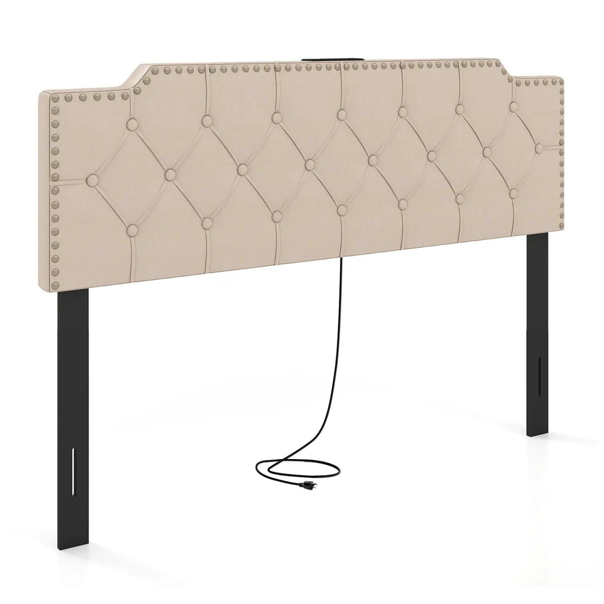 Headboard for Queen and Full Size Bed Rivet Tufted Upholstered Head Board, photo 11 of 16