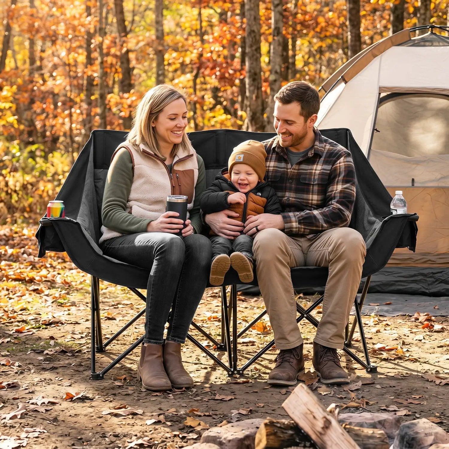Heated Double Camping Chair with 4 Heating Zones by DirectDeals