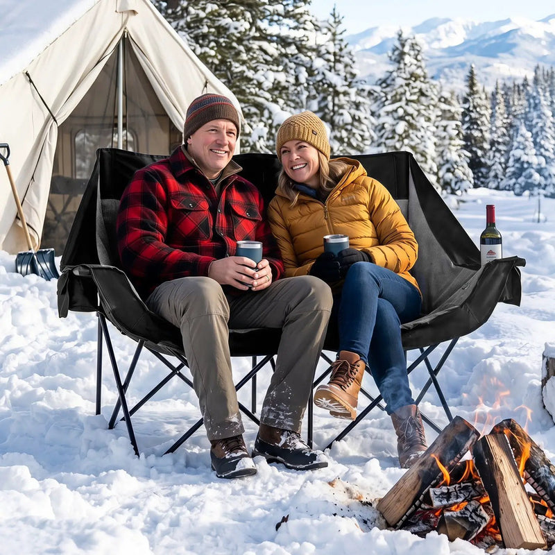 Heated Double Camping Chair with 4 Heating Zones by DirectDeals