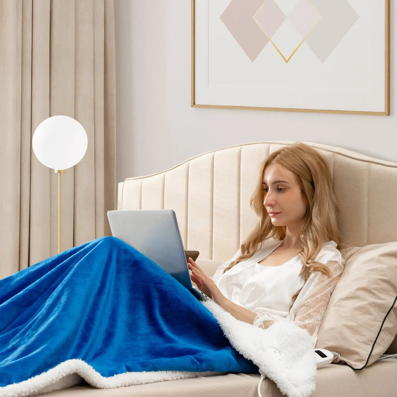 Heated Electric Blanket Throw with 10 Heat Levels by DirectDeals