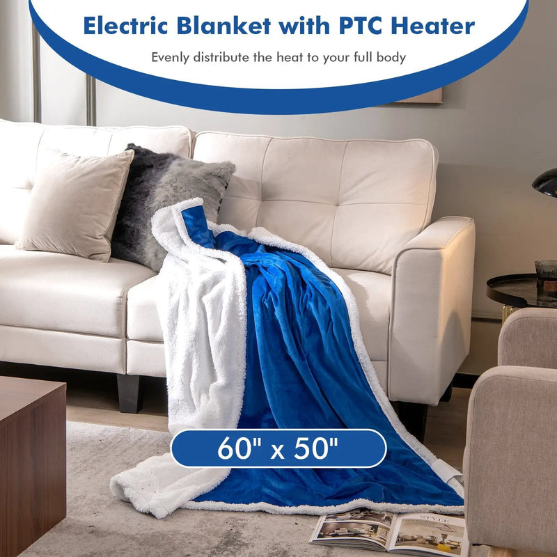 Heated Electric Blanket Throw with 10 Heat Levels by DirectDeals