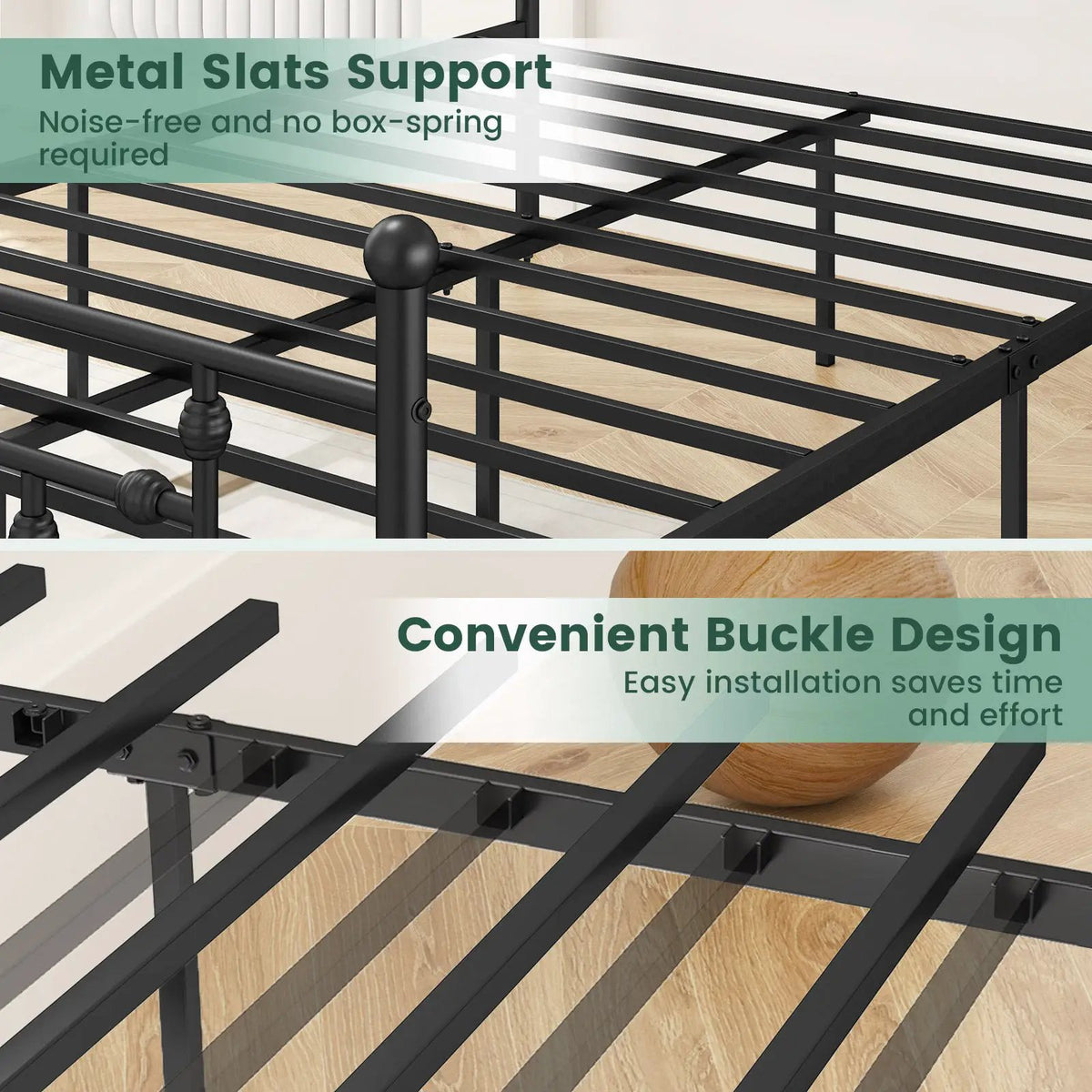 Full/Queen/Twin Size Heavy-duty Metal Bed Frame with Headboard, photo 6 of 10