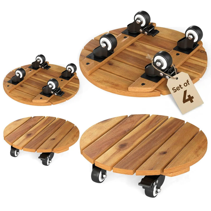 Rolling Plant Stand Set of 2 with Lockable Casters by DirectDeals