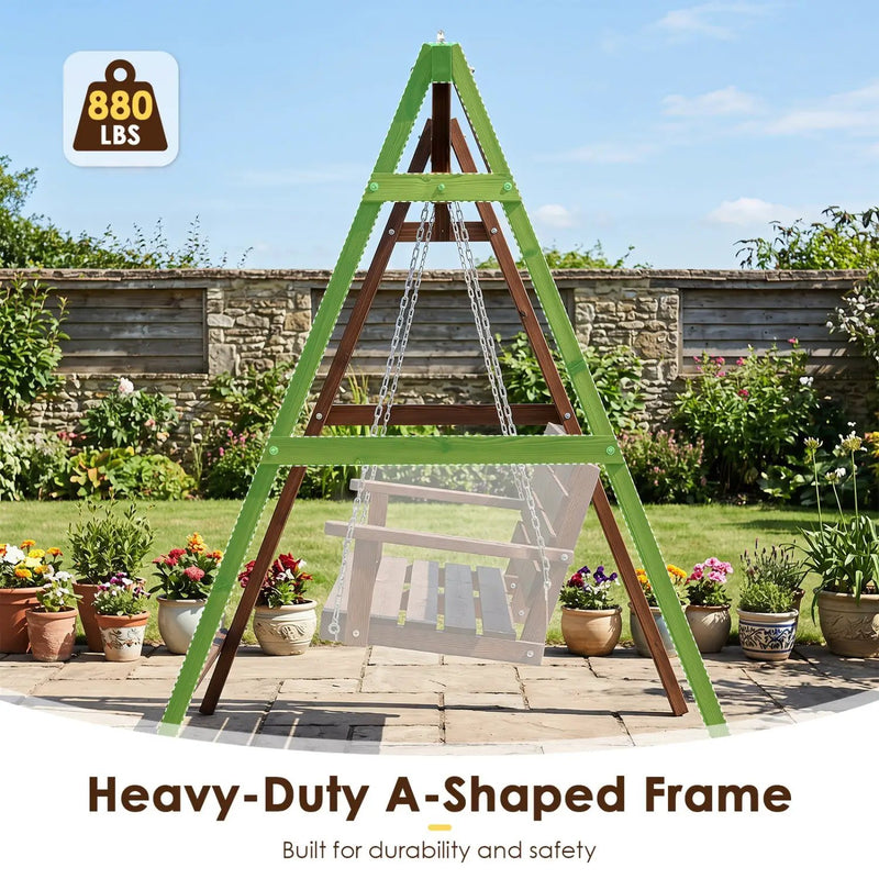 Carbonized Fir Wood Swing Frame with 880 lb Capacity by DirectDeals