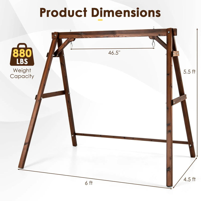 Carbonized Fir Wood Swing Frame with 880 lb Capacity by DirectDeals
