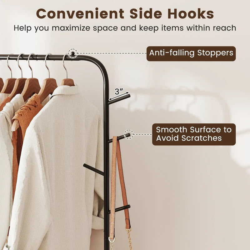 Heavy Duty Clothes Rack 50-Inch Wide Metal Garment Wardrobe Rack-Black by DirectDeals