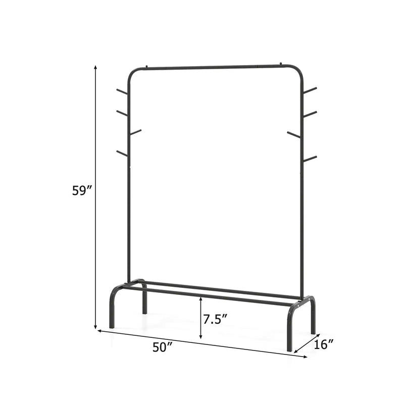 Heavy Duty Clothes Rack 50-Inch Wide Metal Garment Wardrobe Rack-Black by DirectDeals